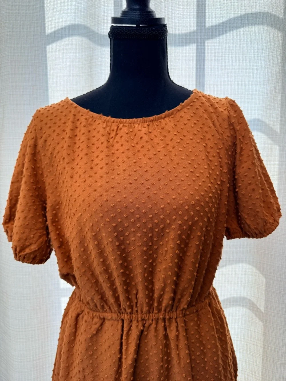 J. Crew Marigold Swiss Dot Dot Short Sleeve Polka Dot Textured Dress Sz S NWT
